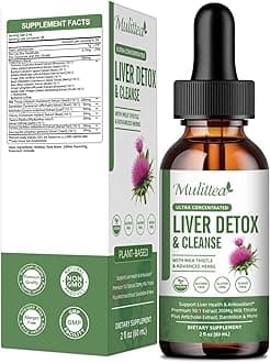 Liver Health & Lymphatic Drainage Drops -Support Liver Cleanse Detox & Repair with Artichoke Milk Thistle Silymarin Extract, Dandelion,Turmeric, Berberine to Renew w/21 Potent Herb-Nutrients-60ml