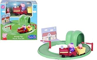 - Peppa Pig Grandpa's Train and Track Playset with Sound Effects, Includes 2 Figures, Peppa Pig Preschool Toys for Girls and Boys 3 Years and Up