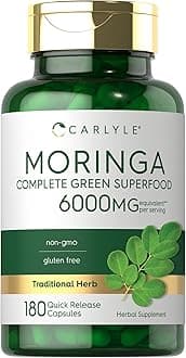 Carlyle Moringa Oleifera Supplement | 180 Capsules | Complete Green Superfood for Women and Men | Non-GMO and Gluten Free | from Moringa Leaf Powder
