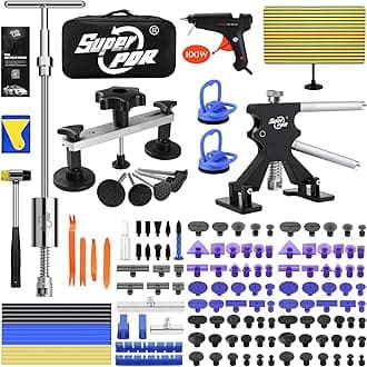 Super PDRCar Dent Puller Kit, 169PCS Paintless Dent Removal Kit, Hail Dent Repair Kit Can Removal 99% of Car Dents in 30 Minutes for Repairing Big Dents, Small Dents, Dings and Hail Damage