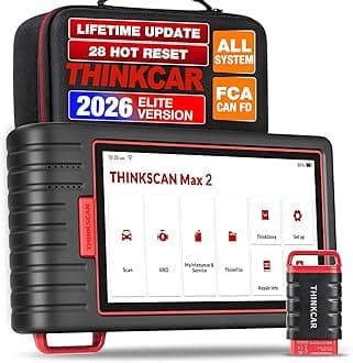 OBD2 Scanner Wireless 2026 Thinkscan Max2 Lifetime Upgrade Diagnostic Scan Tool with CAN-FD, FCA AutoAuth, All System Diagnosis, 28+ Resets, No Subscriptions, ABS Bleed/Crankshaft Relearn