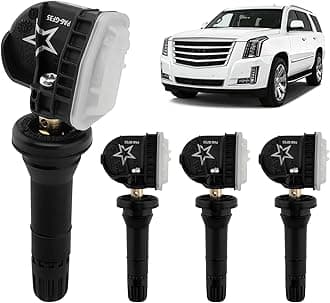 HQPASFY Tire Pressure Sensor TPMS, Compatible with Cadillac Escalade/Silverado/Express, Chevy Suburban/Tahoe, GMC Yukon, Buick Lacrosse & More, Replaces# 13598771 13598772 (4PCS)