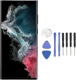 – OLED for S22 Ultra 5G Screen Replacement, 6.8 Touch Screen Digitizer Assembly for SM-S908U, SM-S908U1, SM-G908A, SM-S908W (US Version), with Frame + Fingerprint (Electric