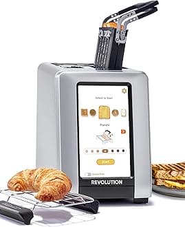 Revolution Toaster Bundle: R270 Toaster + Toastie Press + Warming Rack – Smart Touchscreen, 2-Slice Wide Slot, Patented InstaGLO Tech – Toast Bread, Bagels, Waffles, Pastries – Stainless Steel