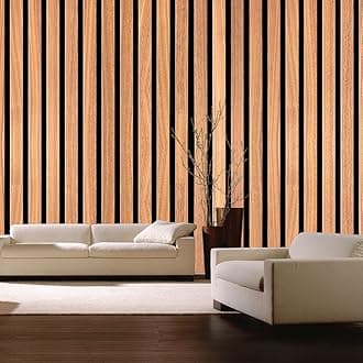 Vertical Wood Wall Stickers for Wall Decor | Wooden Wallpaper for Walls Self Adhersive Wall Paper | for Home Kitchen Living Room and Bedroom | 244 Cm X 41 Cm | Vertical