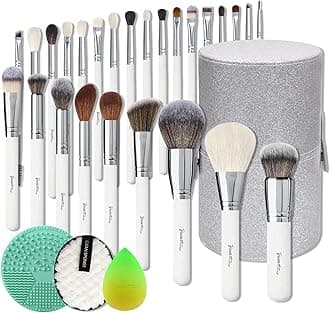 Bueart Design Pro Makeup Artist Deluxe Labeled Best Makeup Brushes Set Real Natural Goat Hair horse hair Professional Brush set with Luxury Extra Large Holder