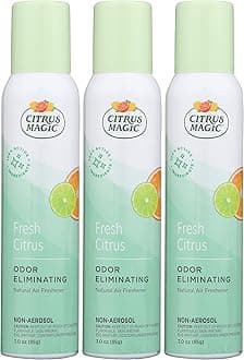 Citrus Magic 3-Pack Natural Odor Eliminating Air Freshener Spray, Tropical Citrus Blend, 3.5-Ounce
