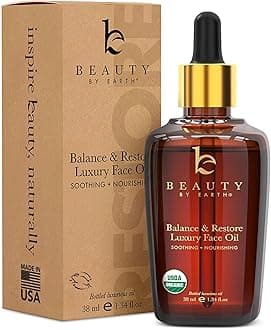 Organic Face Oil - Balance & Restore Facial Oil, Best for Oily, Acne Prone or Problematic Skin, Hydrating Oil for Face Helps Skin Look Balanced, Plump and Youthful