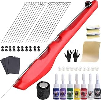 HAWINK Hand Poke a Stick Tattoo Kit DIY Tattoo Tool Kit Kit with 7 Ink 20 PCS Needles GK-HW803TN01-1 (GK-HW803TN01-2)