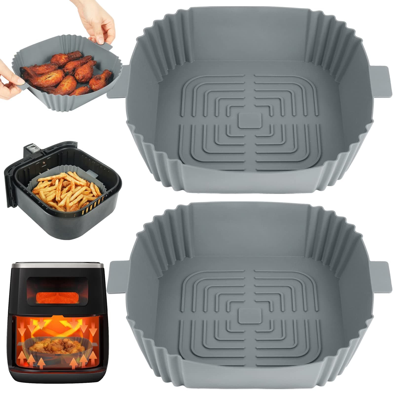 2pcs square silicone liners