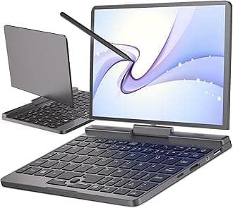 8 inch Mini Laptop Touchscreen Notebook Tablet N150 2-in-1 Handheld Computer Portable Small Pocket PC Win-11, 12GB RAM 512GB SSD, Gigabit/Wi-Fi 6/2MP Camera/G-Sensor/HDMI/PD 30W Charging, With Stylus
