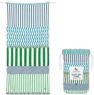 Dock & Bay Beach Towel - Quick Dry, Sand Free - Compact, Lightweight - 100% Recycled - Includes Bag - Blueberry Spritz, Extra Large (200x90cm, 78x35)