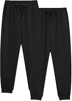 EA'S SECRET Men's 100% Cotton Pajama Bottoms Stretch Waist Soft Drawstring Sleep Lounge Pj Pants with Pockets