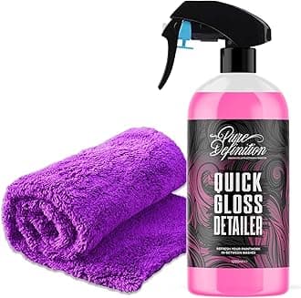 Quick Detailer Spray, Clay Lube and Wax For Car, Quick High Gloss Shine Finish, Great For Showroom Care and Cleaning - Pure Definition (1000ml + Towel)