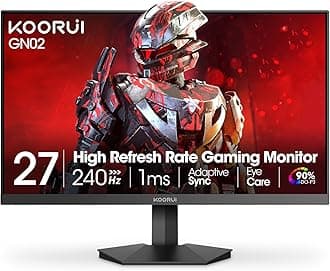 27 inch Gaming Monitor, 240Hz Monitor, 1ms FHD 1080p, Adaptive Sync, 90% DCI-P3 HDMI 2.0/DP 1.4, Xbox PS5 Switch Ready, VESA, Tilt, Black, GN02