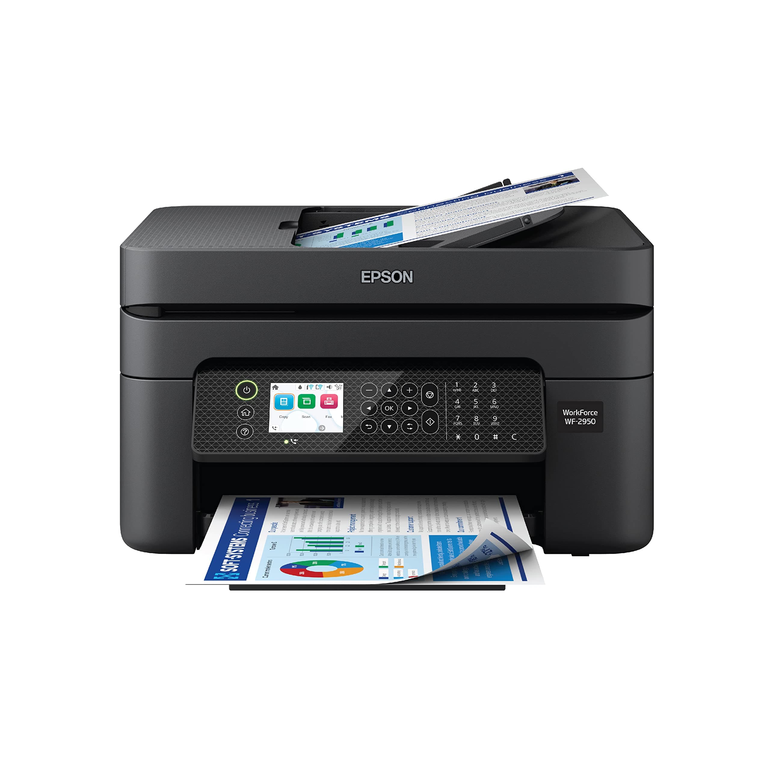 Workforce WF-2950 Wireless All-in-One Printer with Scan, Copy, Fax, Auto Document Feeder, Automatic 2-Sided Printing and 2.4" Color Display