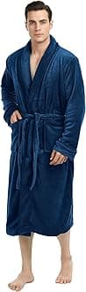 NY Threads Mens Robe, Luxury Plush Fleece Mens Bathrobe, Spa Bath Robe for Men