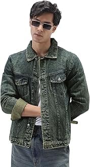Urbano Fashion Men's Regular Fit Washed Full Sleeve Denim Jacket