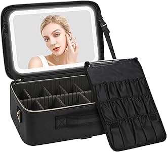 Relavel Rolling Makeup Case, Makeup Backpack Professional Makeup Artist Train Case