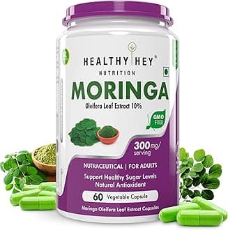 - HealthyHey Moringa Extract 10:1-60 Veg Capsules - Oleifera Leaf - Miracle Tree