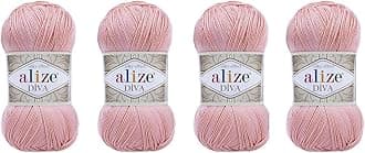 Hand Knitting Yarn 100% Microfiber Acrylic Yarn Alize Diva Silk Effect Thread Crochet Art Lace Craft Lot of 4 skeins 400gr 1532yds (363)
