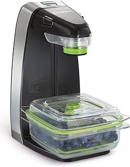 FoodSaver FFS010 Fresh Food Preservation System – Vacuum Sealer Machine For Airtight Storage – Compact - Black