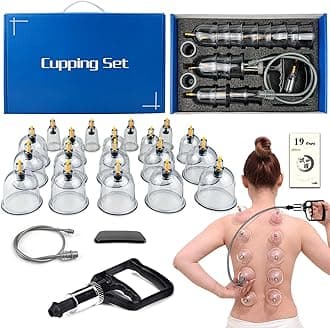 DEFUNX Cupping Set, 19 Cups Cupping Kit for Massage Therapy, Cupping Therapy Set with Pump for Back Massage, Pain Relief, Physical Therapy