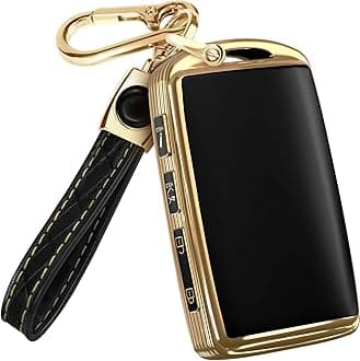 Compatible with Mazda Key Fob Cover & Leather Keychain - TPU Case for 3, 6, CX-5 CX-9 CX-30 CX-50 CX-70 (2019-2025)