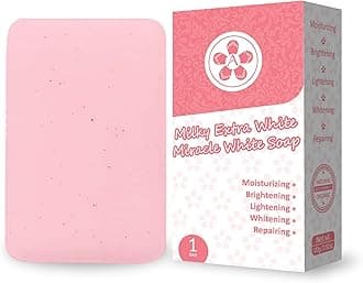 ARBUTEE | Milky Extra White Brightening Acne Soap-B3 Glutathione Alpha Arbutin- NO SLS, NO Paraben, Cruelty Free(1 Bar, MilkyWhite+Mesh)