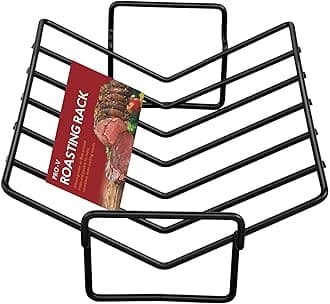 HIC Kitchen Roasting Pro V-Shaped Baking Rack, Nonstick-Coated Steel, For Even Cooking And Juicy Results, 15.75 x 10.25 x 4-Inches