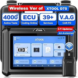 XTOOL D7W Wireless Car Diagnostic Tool, 2026 Bidirectional OBD2 Scanner with Full System Diagnosis & ECU Coding, Automotive Fault Code Reader Featuring V.A.G Guide, PMI, 39+ Resets & 3-Year Updates