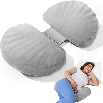 Pregnancy Pillow for Sleeping Memory Foam Pillow for Side Sleeper, Maternity Pillow Support for Back, Belly, HIPS for Pregnant Women, Portable and Adjustable Travel Wedge Velvet Grey