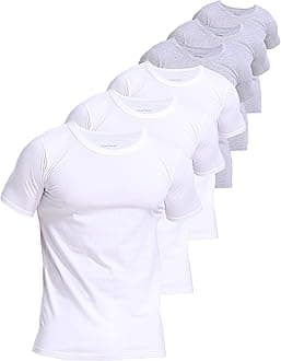ComfneatMen's 6-Pack Pure Cotton Undershirts Comfortable Crew Neck T-ShirtsOEKO-TEX STANDARD 100
