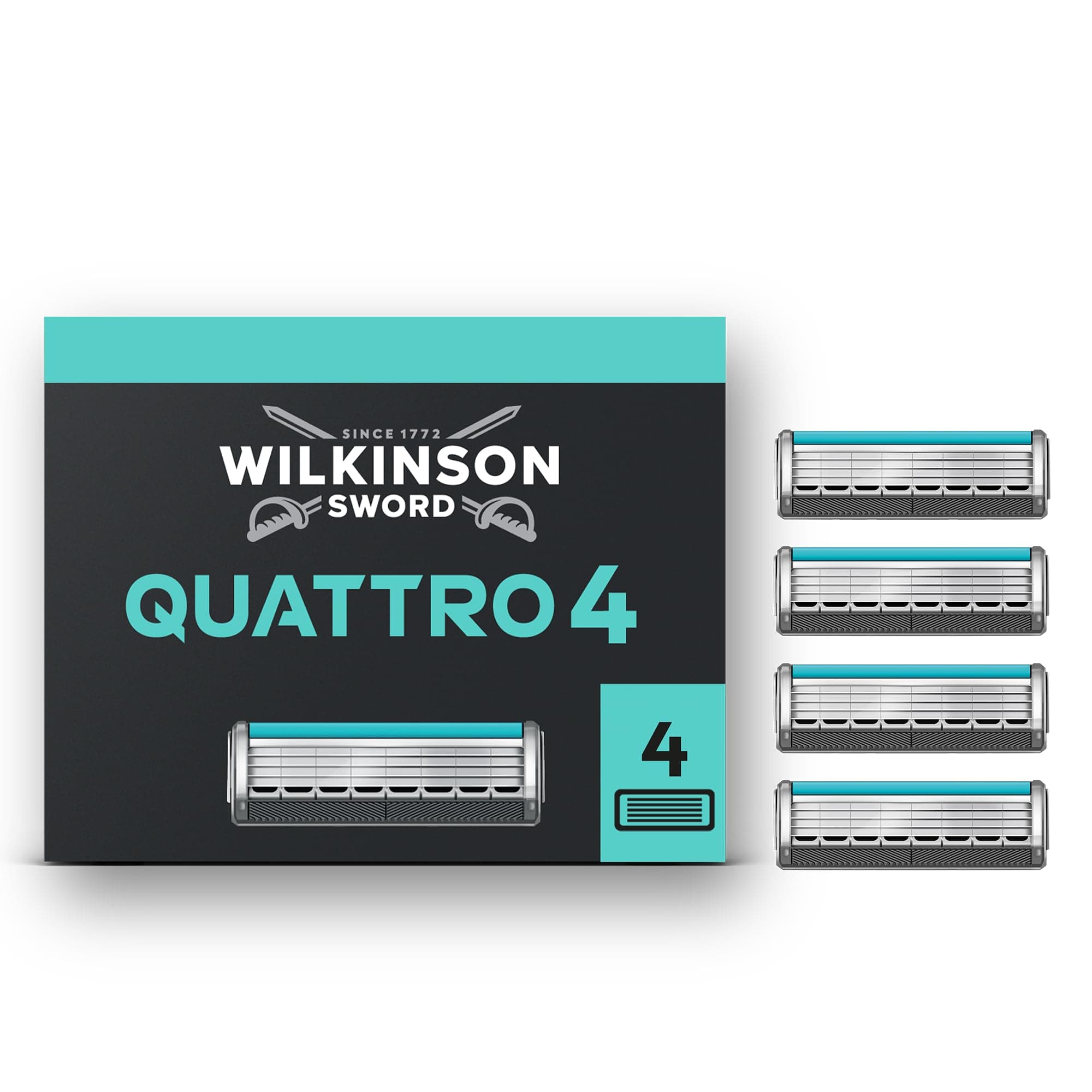 Quattro Titanium Sensitive Razor Blade, 4 Count