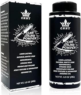 CNNY Matte Hair Styling Powder for Men, Strong Hold Volumizing Powder for Short to Medium Hair, Instant Texture & Thickening | for Men, Fluffy, Natural Thickness, Natural Look