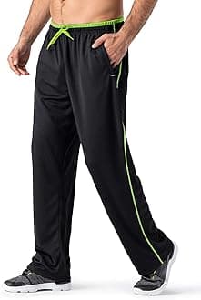 MAGNIVIT Men's Lightweight Sweatpants Loose Fit Open Bottom Mesh Athletic Pants with Zipper Pockets