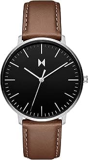 MVMT Leather Legacy Slim Analog Black Dial Men Watch-28000210-D, Brown Band