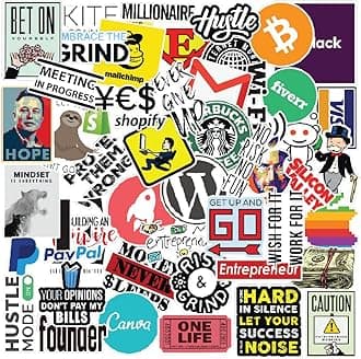 58 Motivational Stickers for Entrepreneurs | Waterproof Inspirational Quote Vinyl Stickers for Laptop, Journal, Diary, Bottles – Self-Adhesive 7.6 cm