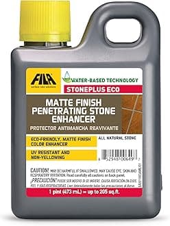 FILA Surface Care Solutions, STONEPLUS ECO, Stone Sealer Color Enhancer, Water Based Paver Sealer, Ideal for All Natural Stone: Travertine, Granite, Slate; Outdoor Enhancing Sealer, Matte Finish, 1Pt