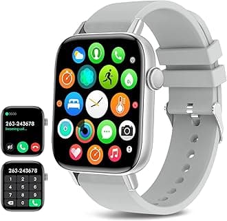 Smart Watch for iPhone/Android Phones (Answer/Make Calls) - 1.9" HD Screen Fitness Tracker : Heart Rate/Sleep Monitor/Pedometer/Calories, Multiple Sports Modes, Waterproof SmartWatch for Men Women