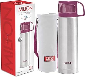 Thermosteel for Hot Drinks 750 ml (25 oz), 24 Hours Hot and Cold, Stainless Steel Water Bottle, Double Walled Vacuum Insulated Coffee Flask, Thermosteel, Leak Proof Travel Mug, Glassy, Pink