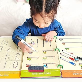 Tiiano Preschool Learning Activities for 2 Year Olds Toddler with 4 Dry Erase Markers for Preschool Classroom Montessori for 2 3 4 Years Kindergarten Workbooks