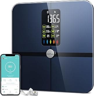 Posture Body Fat Scale, Extra Large Display Digital Bathroom Wireless Weight Scale Composition Analyzer with Heart Rate Heart Index & Body Shape Index with Free APP 400Lb Black