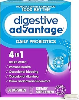Schiff Nutrition Digestive Advantage Daily Probiotics Supplement, Capsules, 30 Count