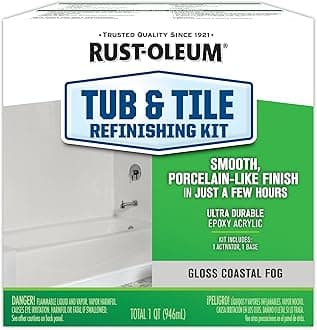 384166 Acrylic Tub and Tile Refinishing 2-Part Kit, Gloss Coastal Fog