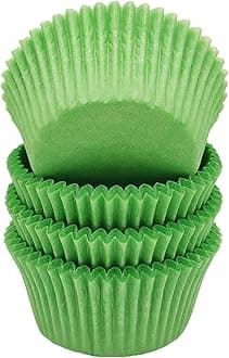 Premium Green Greaseproof Cupcake Liners Muffin Paper Baking Cups Standard Size, 100-Count