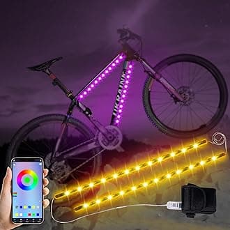 2-Pack Bike Lights for Night Riding, 47 Flashing Modes Colorful Smart Scooter Lights with Battery Box, Fun Safety & Style Electric Skateboard Lights