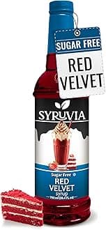 Syruvia Sugar Free Coffee Syrup, Red Velvet Flavored Syrup for Drinks, Lattes, and Desserts – 25.4 fl oz