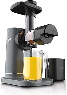 Ninja NeverClog Cold Press Juicer | Powerful Electric Slow Masticating Juicer with Pulp Control | XL Capacity | 24 oz. Juice Jug & 36 oz. Pulp Container | Dishwasher Safe | Charcoal | 150W | JC151​