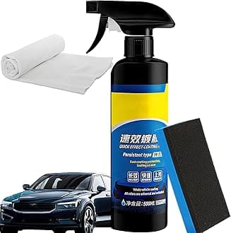 Sopami Car Coating Spray, Sopami Quick Effect Coating Agent, Polish Spray Waterless Wash Wax, Extremely Hydrophobic, Unmatched Slickness - Car Care Products (16.91oz+Sponge+Cloth)